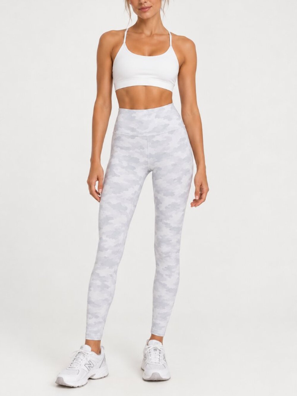Strut-This White Camo High Waist Compression Leggings One Size